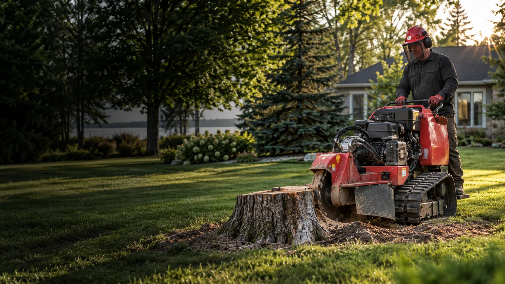 Illustrative stump grinding
